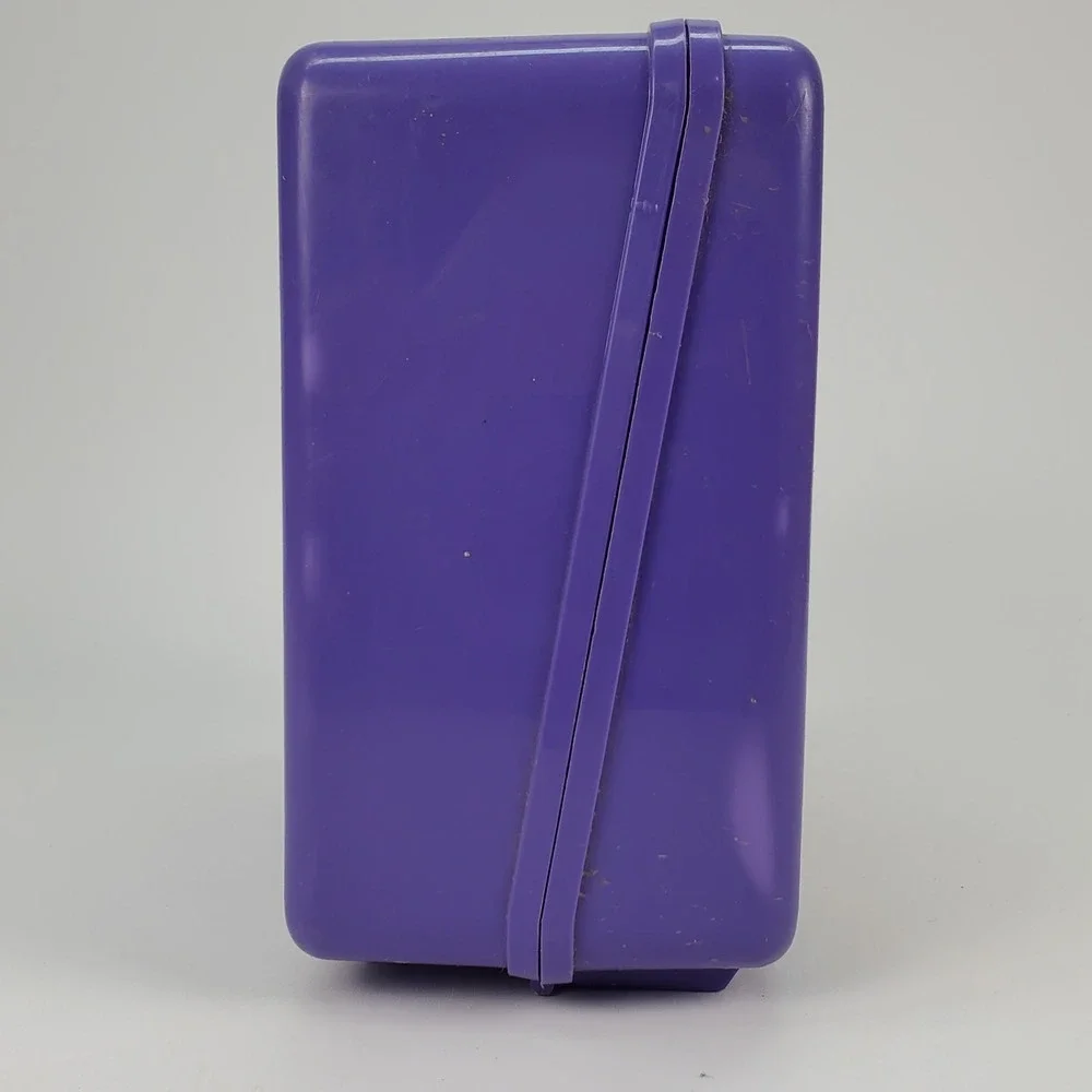 Vintage 1990 Barbie Purple Plastic Lunch Box Thermos Brand Mattel NO THERMOS